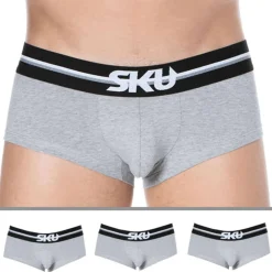 SKU Shortys|Boxers-Lot de 3 Shorties First Coton Gris Chiné