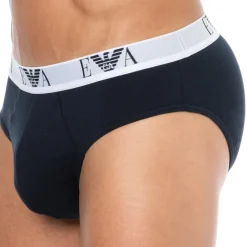 Emporio Armani Slips-Lot de 3 Slips Bold Monogram Coton Bleu Marine