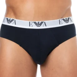 Emporio Armani Slips-Lot de 3 Slips Bold Monogram Coton Bleu Marine