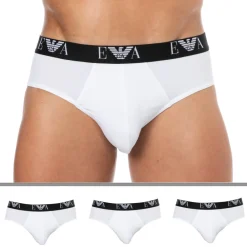 Emporio Armani Slips-Lot de 3 Slips Bold Monogram Coton Blancs