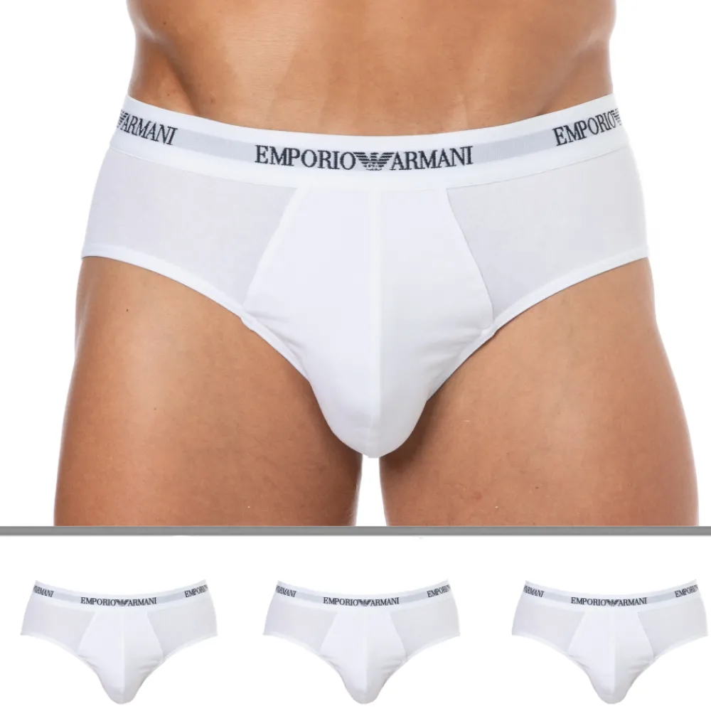 Emporio Armani Slips-Lot de 3 Slips Core Logoband Coton Blancs