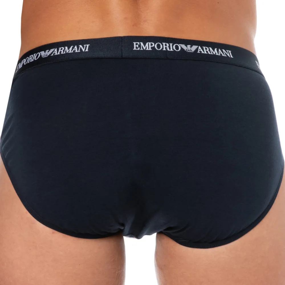 Emporio Armani Slips-Lot de 3 Slips Core Logoband Coton Bleu Marine