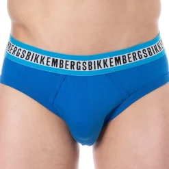 Bikkembergs Slips-Lot de 3 Slips Fashion Tape Coton Bleu - Noir - Blanc