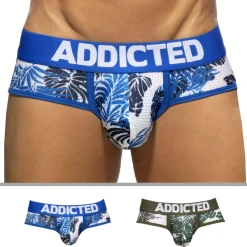 Addicted Slips-Lot de 2 Slips Mesh Tropicana Bleu - Kaki