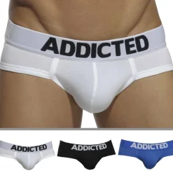 Addicted Slips-Lot de 3 Slips My Basic Blanc - Noir - Royal