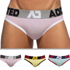 Addicted Slips-Lot de 3 Slips Seamless Rose - Bleu - Jaune