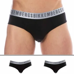 Bikkembergs Slips-Lot de 2 Slips Silver Coton Noirs