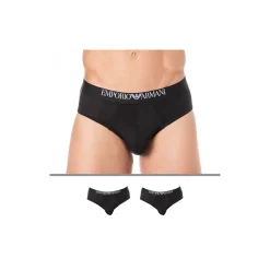 Emporio Armani Slips-Lot de 2 Slips Soft-Touch Bamboo Viscose Noirs