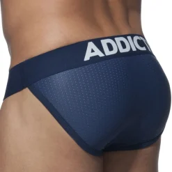 Addicted Push Up|Slips Tanga-Lot de 3 Slips Tanga Mesh Push Up Blanc - Marine - Noir