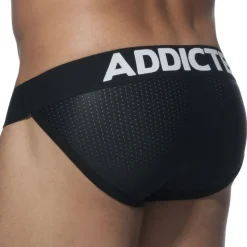 Addicted Push Up|Slips Tanga-Lot de 3 Slips Tanga Mesh Push Up Blanc - Marine - Noir