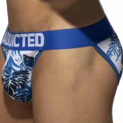 Addicted Slips Tanga|Slips-Lot de 2 Slips Tangas Mesh Tropicana Bleu - Kaki