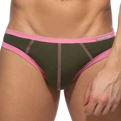 Addicted Mini Slips|Slips-Lot de 3 Slips Twink Coton Orange - Gris - Kaki