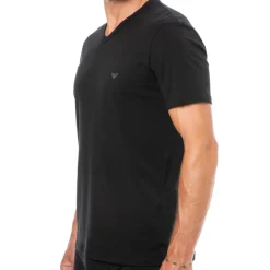 Emporio Armani T-Shirts-Lot de 2 T-Shirts Col V Core Logoband Noirs