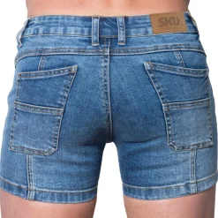 SKU Jeans Fesses Rondes|Fesses Rondes-Mini Short Jeans Original Super Push-Up Bleu Indigo