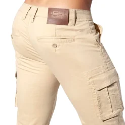 ES Collection Pantalons-Pantalon Cargo Beige