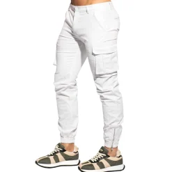ES Collection Pantalons-Pantalon Cargo Blanc