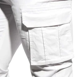 ES Collection Pantalons-Pantalon Cargo Blanc