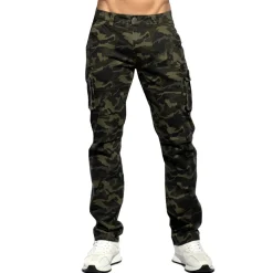 ES Collection Pantalons|Jeans-Pantalon Cargo Jeans Camouflage Kaki