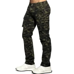 ES Collection Pantalons|Jeans-Pantalon Cargo Jeans Camouflage Kaki
