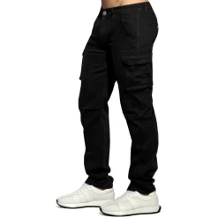 ES Collection Pantalons|Jeans-Pantalon Cargo Jeans Noir