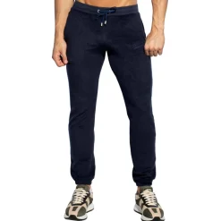 ES Collection Pantalons D'Intérieur|Pantalons-Pantalon Coton Eponge Bleu Marine