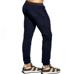 ES Collection Pantalons D'Intérieur|Pantalons-Pantalon Coton Eponge Bleu Marine