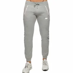 Addicted Pantalons-Pantalon Jogging Double Zip Gris Chiné