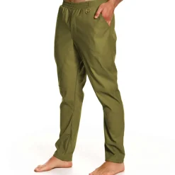 Modus Vivendi Pantalons-Pantalon Leather Simili Cuir Kaki