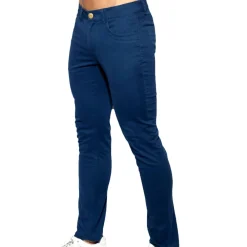 ES Collection Pantalons|Jeans-Pantalon Slim Fit Bleu Marine