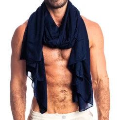 L'Homme invisible Plage-Paréo Calypso Bleu Marine