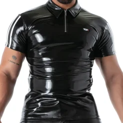 TOF Paris Tenues Sexy|Chemises / Polos-Polo en Latex Seconde Peau Noir