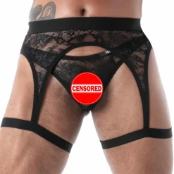 TOF Paris Accessoires Sexy-Porte-Jarretelles en Dentelle Fluide Noir