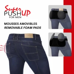 SKU Jeans Fesses Rondes|Fesses Rondes-Salopette Courte Jeans Bleu Indigo