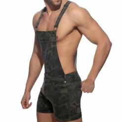 Addicted Salopettes|Jeans-Salopette Jeans Camouflage Kaki