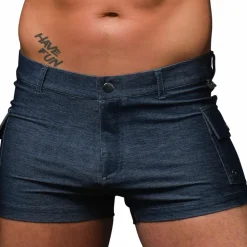 Andrew Christian Shorts-Short Cargo Stretch Skinny Indigo