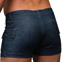 Andrew Christian Shorts-Short Cargo Stretch Skinny Indigo