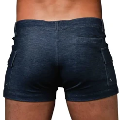 Andrew Christian Shorts-Short Cargo Stretch Skinny Indigo