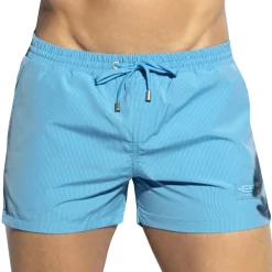 ES Collection Shorts De Bain-Short de Bain à Rayures Fines Bleu Turquoise