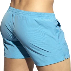 ES Collection Shorts De Bain-Short de Bain à Rayures Fines Bleu Turquoise