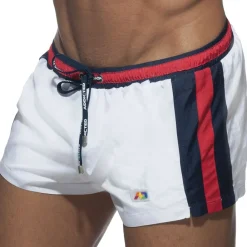 Addicted Shorts De Bain-Short de Bain Basic Stripes Blanc