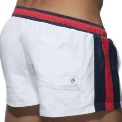 Addicted Shorts De Bain-Short de Bain Basic Stripes Blanc