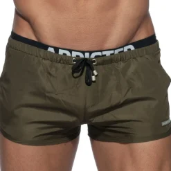 Addicted Shorts De Bain-Short De Bain Double Waistband Kaki