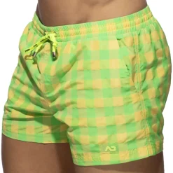 Addicted Shorts De Bain-Short de Bain Flashy Squares Jaune