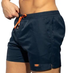 ES Collection Shorts De Bain-Short de Bain Long Piqué Bleu Marine