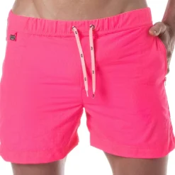 TOF Paris Shorts De Bain-Short de Bain Long Rose Fluo