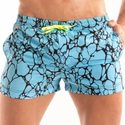 TOF Paris Shorts De Bain-Short de Bain Mi-Cuisse Imprimé Bleu