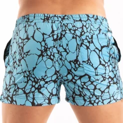 TOF Paris Shorts De Bain-Short de Bain Mi-Cuisse Imprimé Bleu
