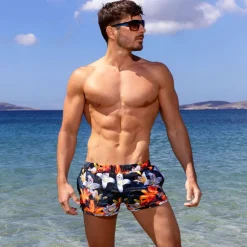 SKU Shorts De Bain-Short de Bain Tropical Summer Noir