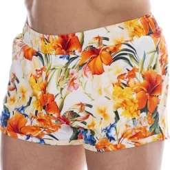 SKU Shorts De Bain-Short de Bain Tropical Summer Blanc
