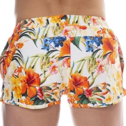 SKU Shorts De Bain-Short de Bain Tropical Summer Blanc